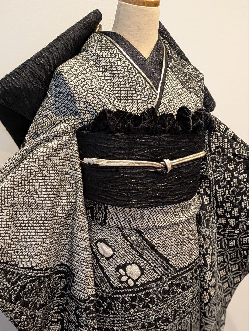 のん様 総絞り 振袖フルセット 身丈162裄67.5 黒 成人式 逸品