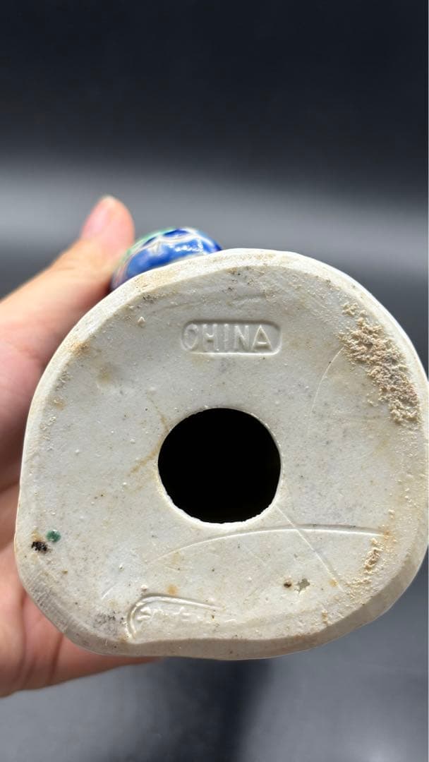 中国美術 古玩 色絵陶人形 陶器人形 高さ約26cm 置物 オブジェ 古董品