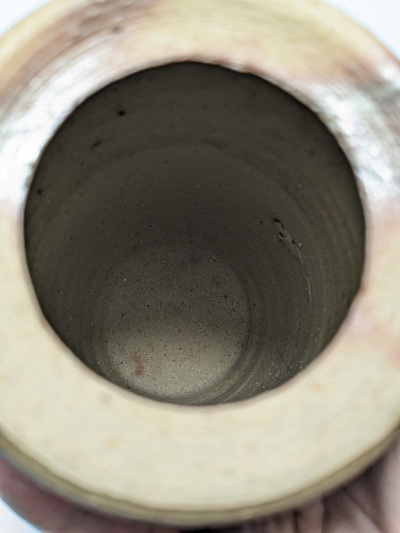 岡山県重要無形文化財 藤原建 備前焼 緋襷筒花入 四方桟共箱 花器 花瓶 置物