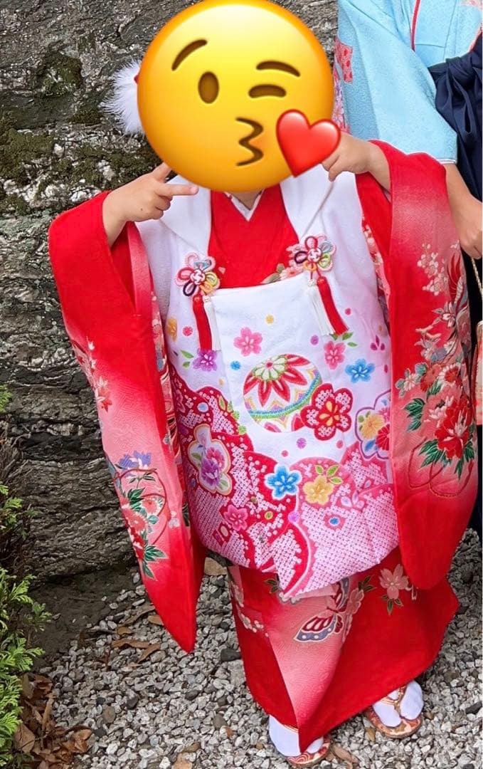 七五三 3歳 着物 セット フルセット 鈴草履 赤 かんざし 大人っぽい レッド