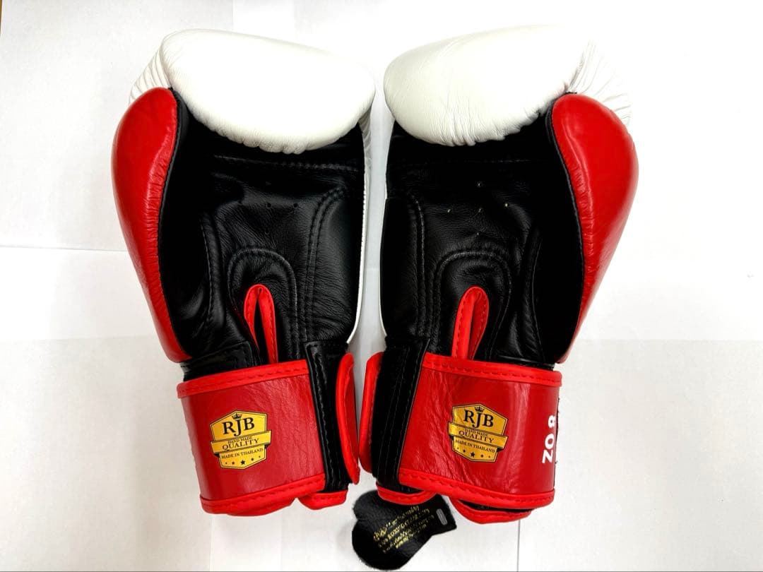 新品　RAJA ボクシンググローブ 8oz ラジャ　白赤黒　本革製