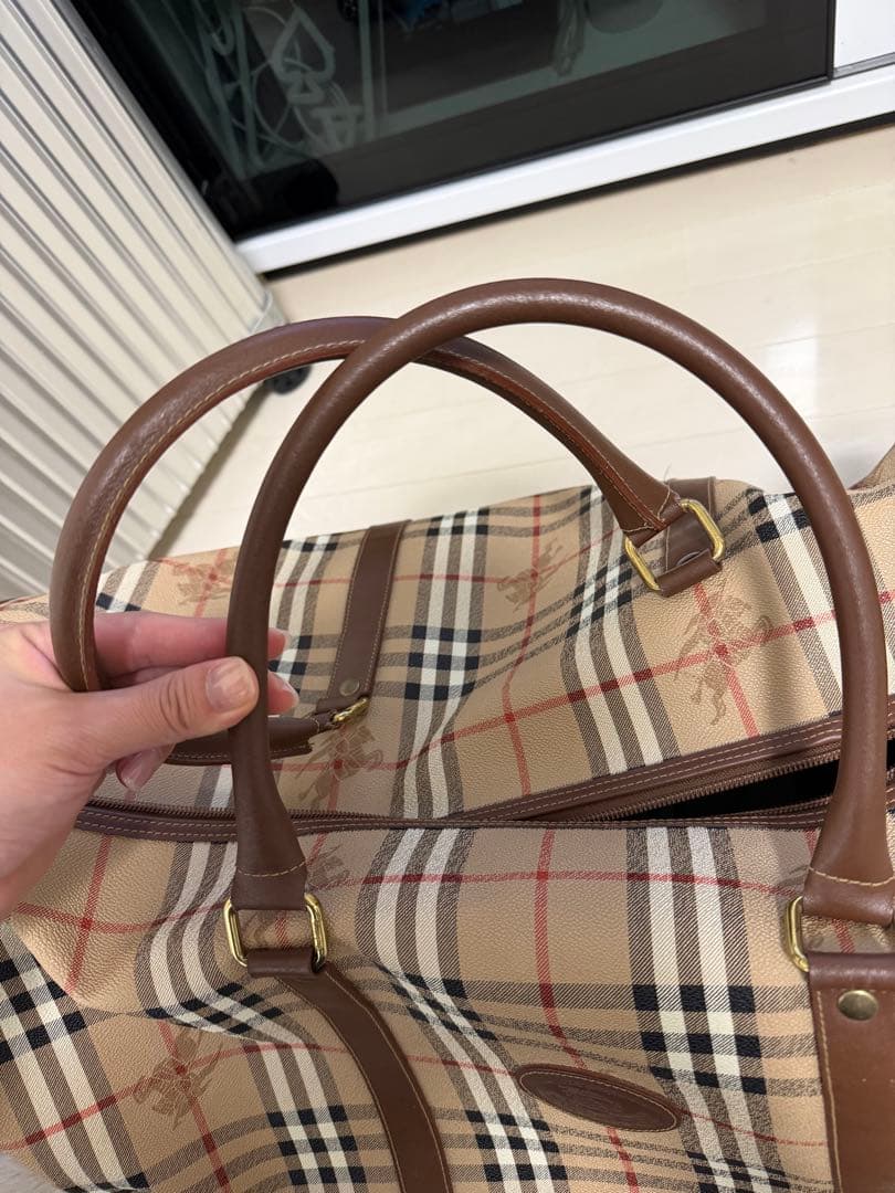 Burberrys バーバリー ノバチェック レザー ボストンバッグ PVC