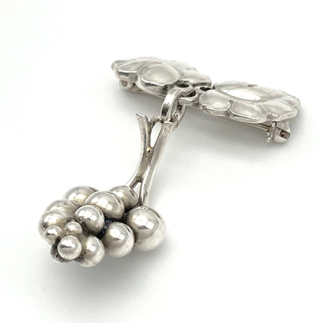 ジョージジェンセン 217A ムーンライトグレープ ブローチ SV925 ぶどう