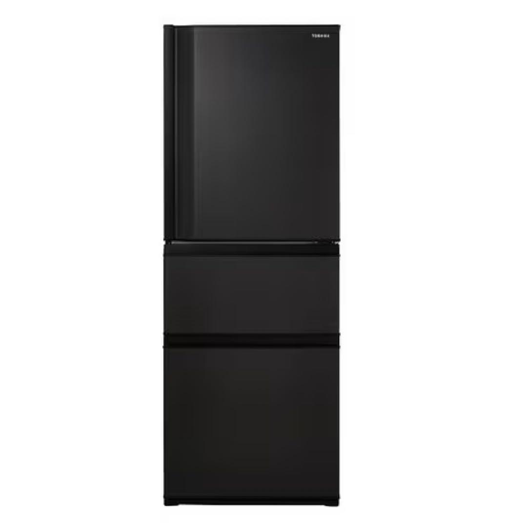 ブラック冷蔵庫 上段棚付き