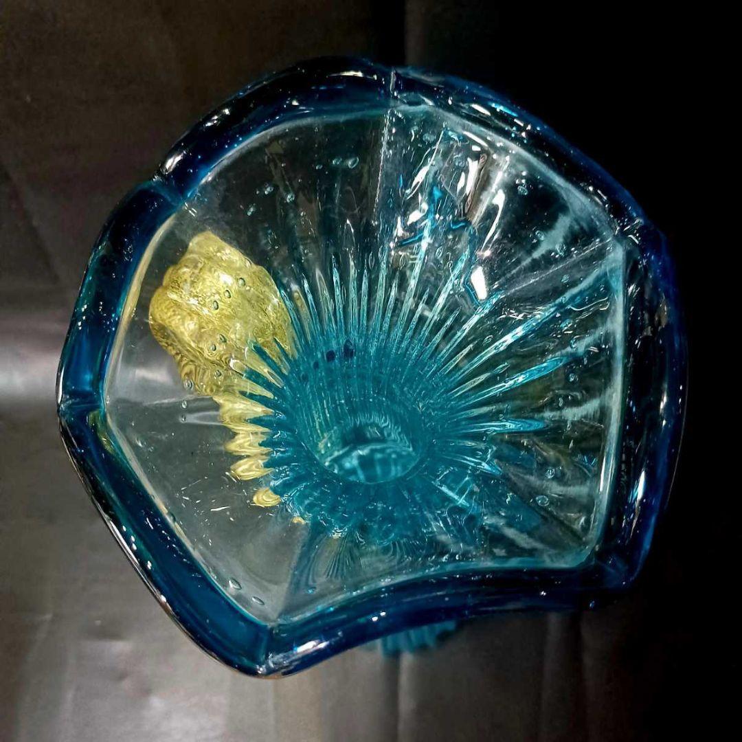 MURANO ムラノ 金彩 コバルトブルー 花器