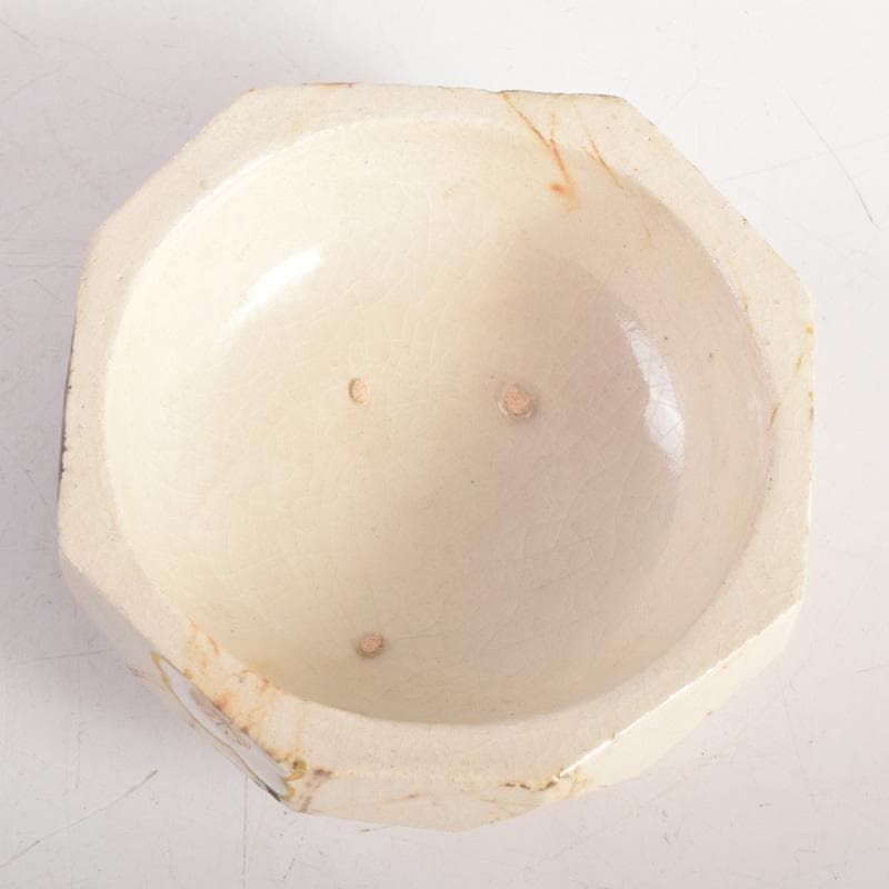 茶道具　山崎窯　浅野紫仙造　乾山写　紅白梅図　香合　共布共箱　V　8302