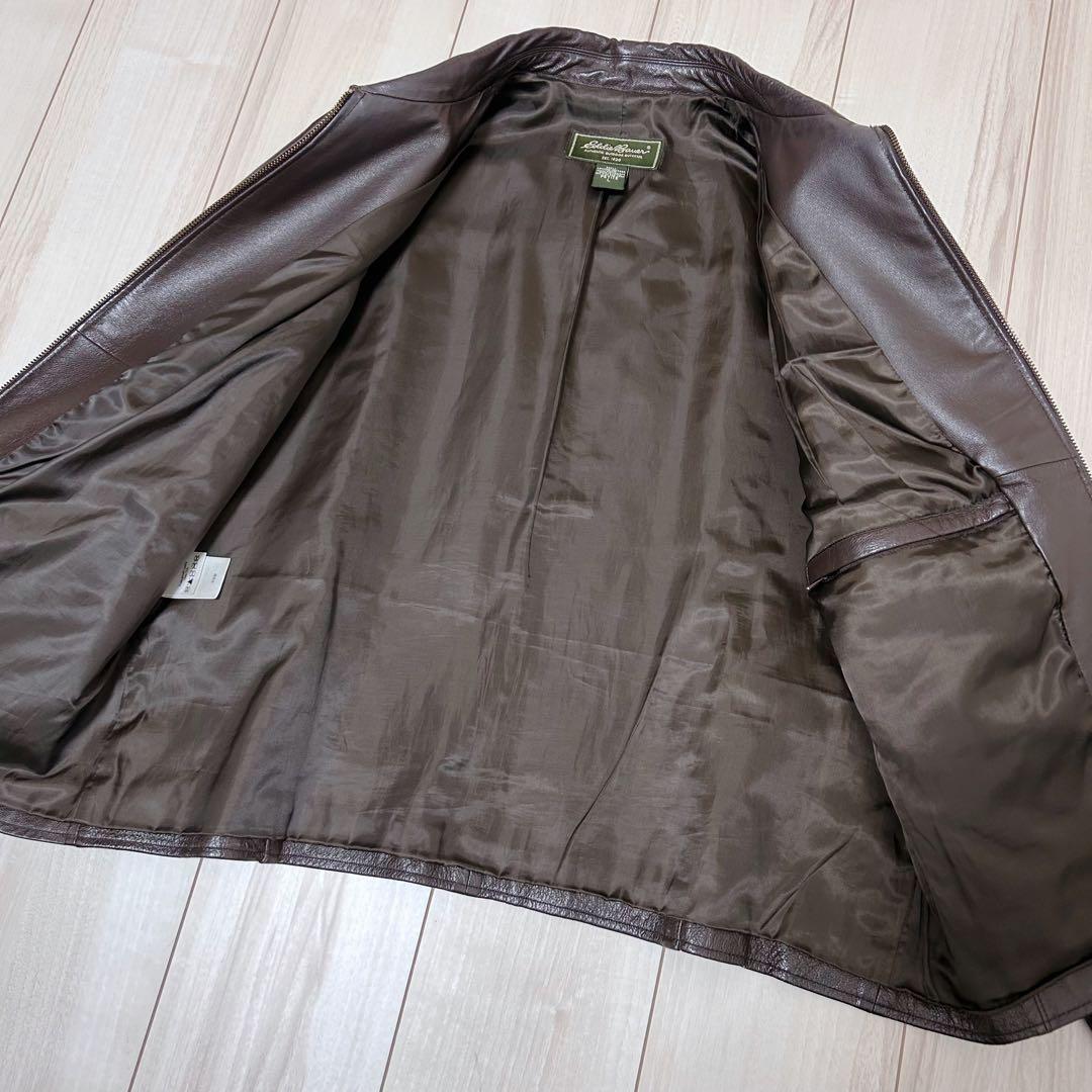 【90s】EDDIE BAUER エディーバウアー レザージャケット ブラウン