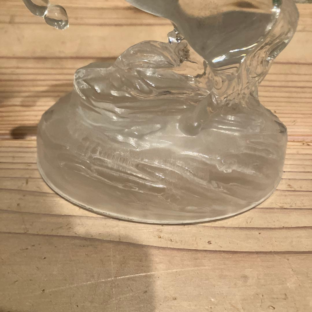 美品 ヴィンテージ ガラス 馬　りんご 置物 オブジェ ずっしり　クリスタル