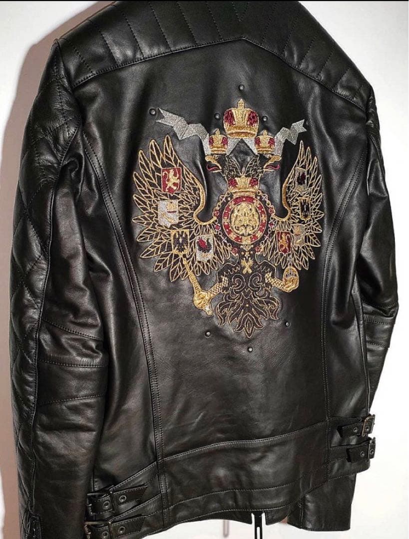 galaabend 刺繍　ライダース　シングル　ブラック　dior homme