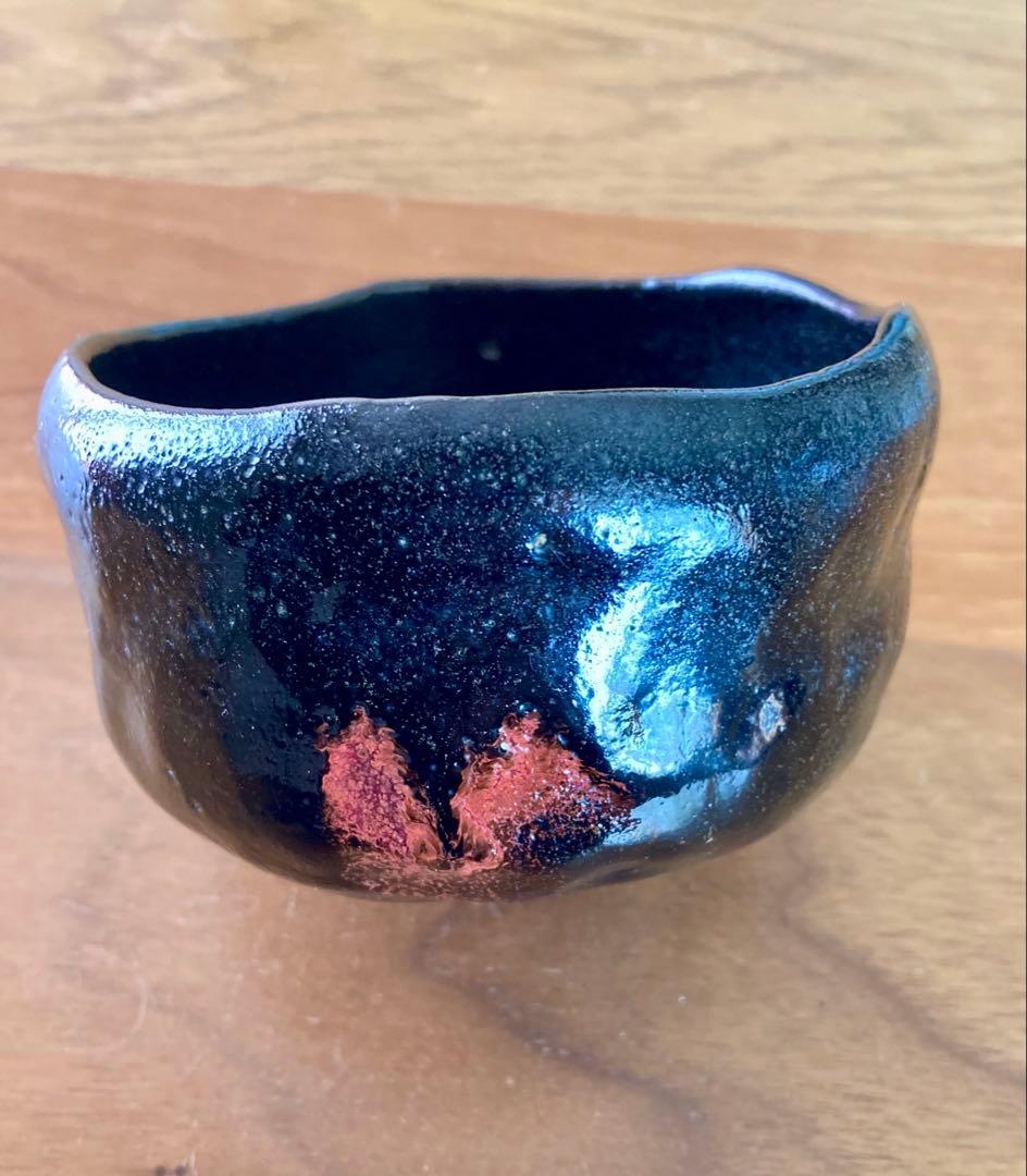 九代楽吉左衛門 了入　黒茶碗　共箱　茶道具