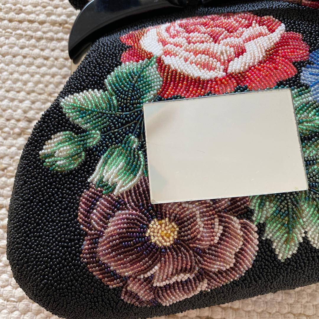 総ビーズ　ハンドバッグ　アンティーク　ヴィンテージ　昭和40年代　レトロ　和装