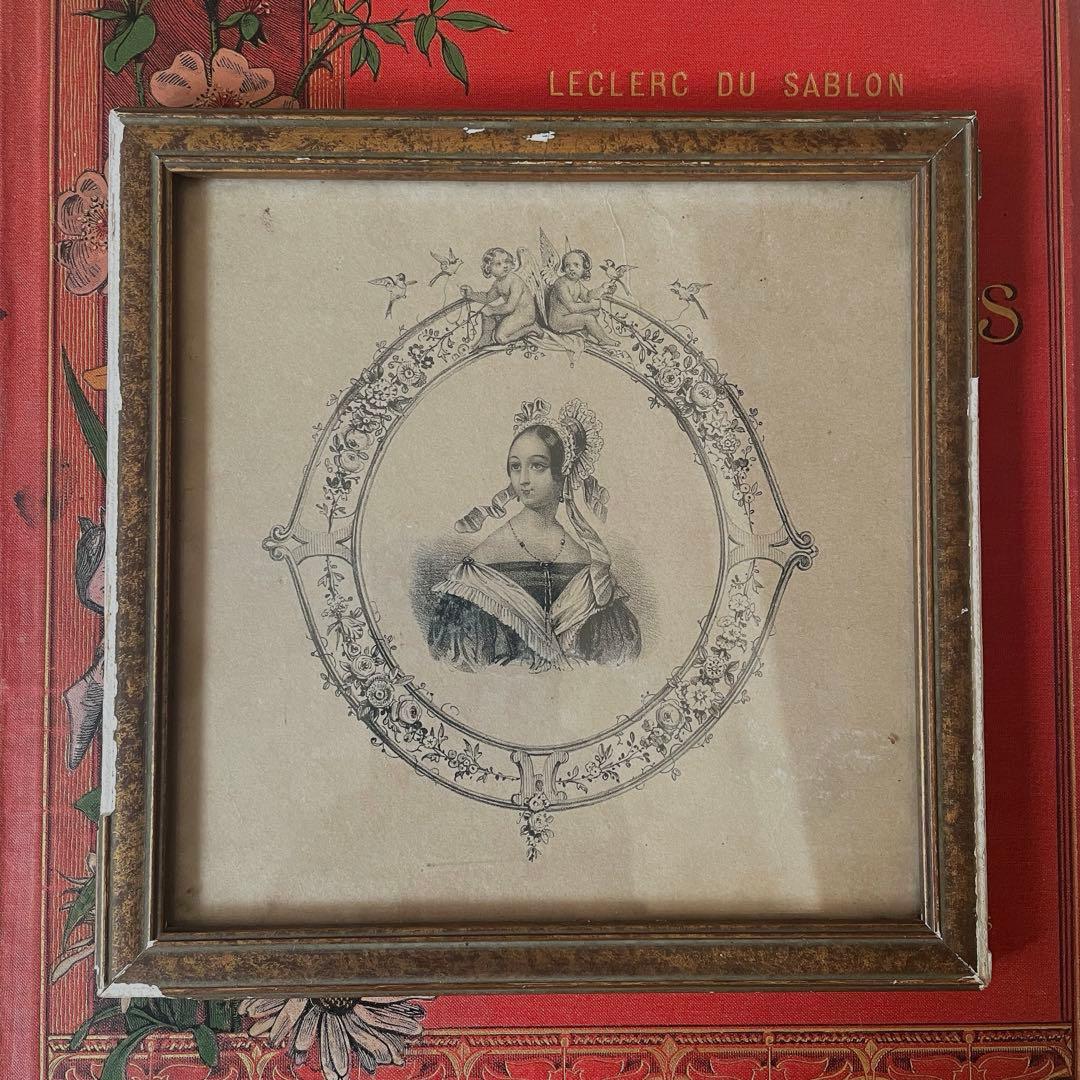 アンティーク女性の肖像画フレーム