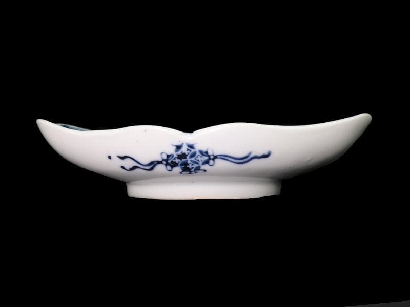 平戸　伊万里　染付　山水紋の図　菱形変形皿　５客　D272AS-fbqc