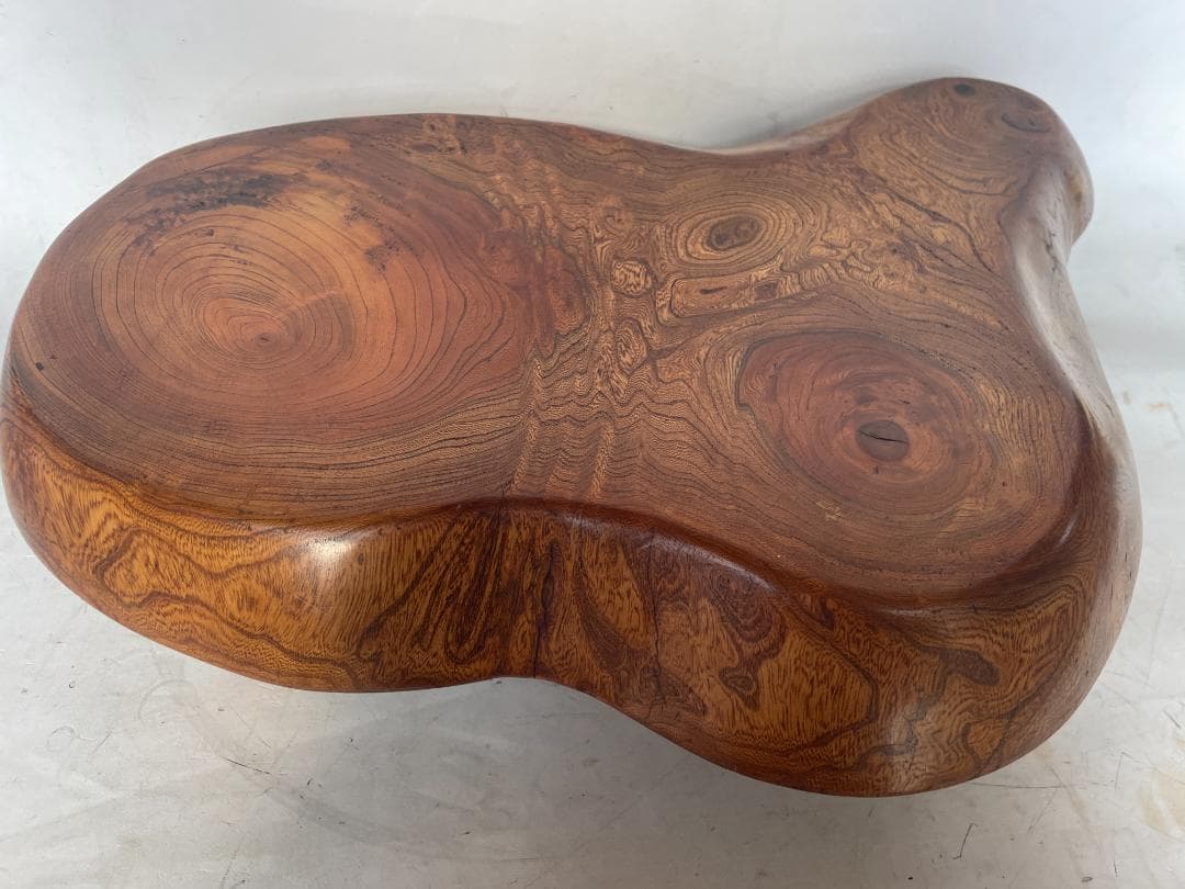 ちゃぶ台　猫足　木目　一枚板　アンティーク 　02c28