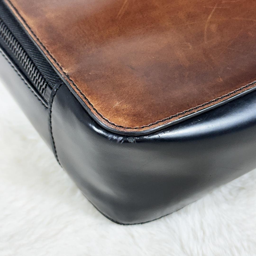 ベルルッティ アンジュール ブラウン ブラック バイカラー ブリーフケース