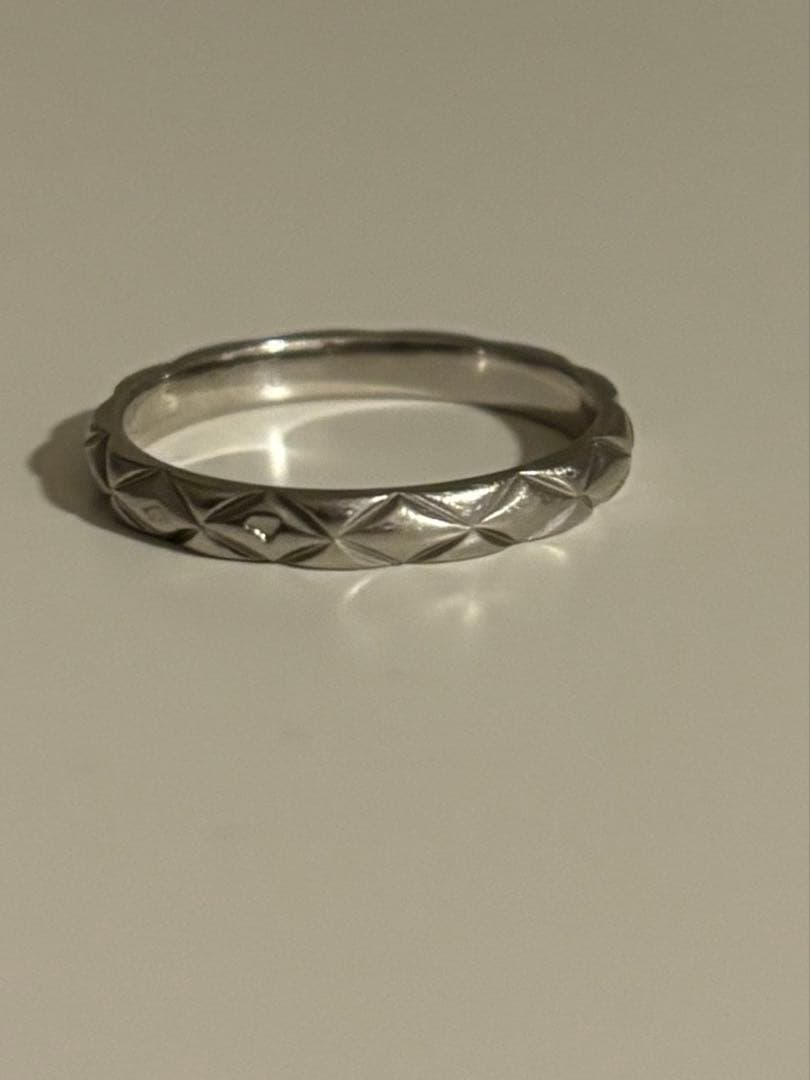 CHANEL シルバー シャネル マトラッセ リング スモール #50