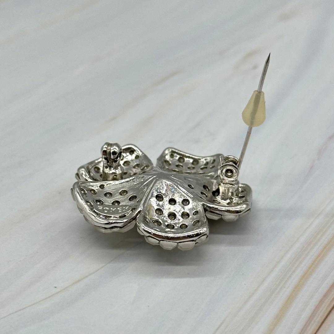 FOXEY FLEUR ブローチ フラワー ラインストーン ジルコニア