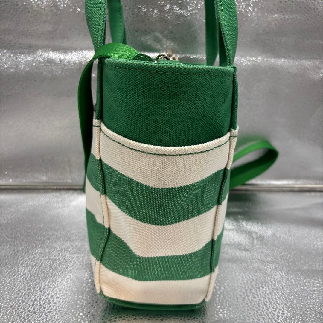 【美品】ケイトスペード キャンバス スモール トート ボーダー 2way