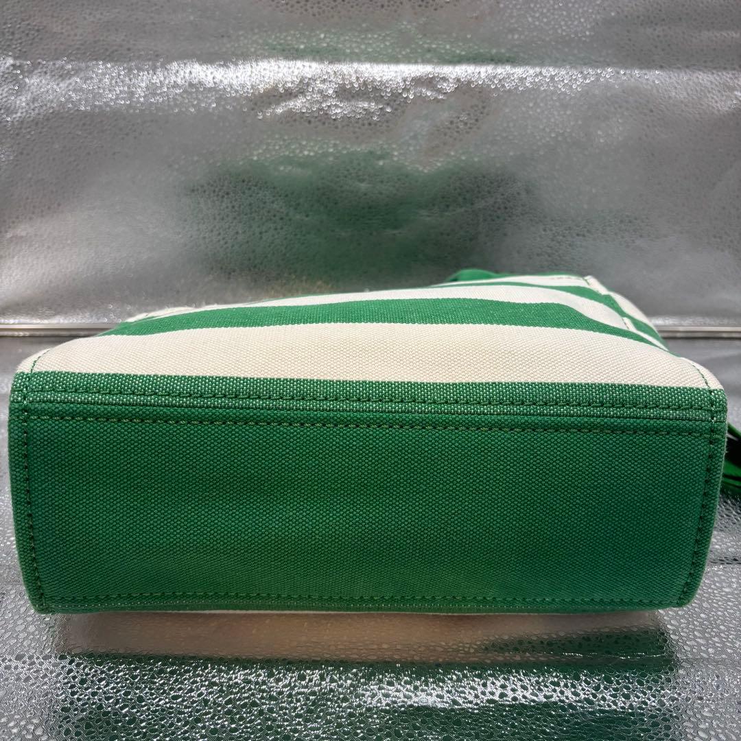 【美品】ケイトスペード キャンバス スモール トート ボーダー 2way