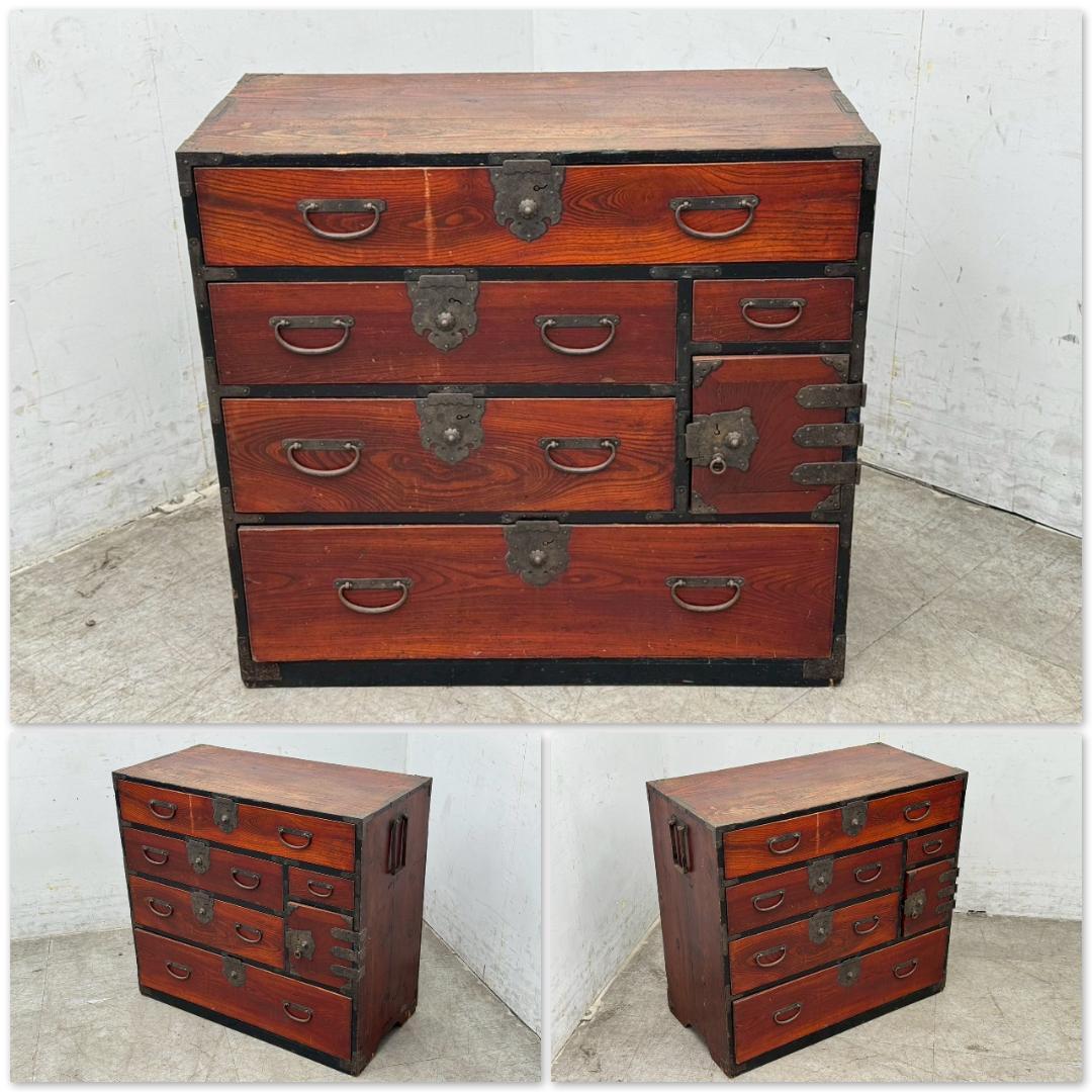 H1364☆時代箪笥 和簞笥 和風キャビネット和家具　アンティーク　昭和レトロ