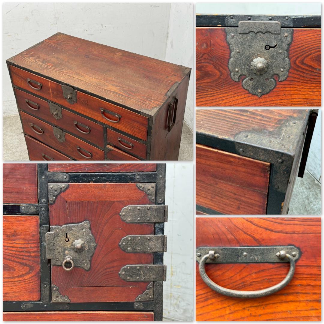 H1364☆時代箪笥 和簞笥 和風キャビネット和家具　アンティーク　昭和レトロ