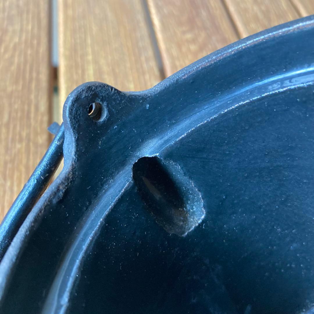 昭和レトロ 南部鉄器 鉄製 鋳鉄 鋳物 蛇ノ目 鉄瓶 急須 茶注ぎ ホーロー加工