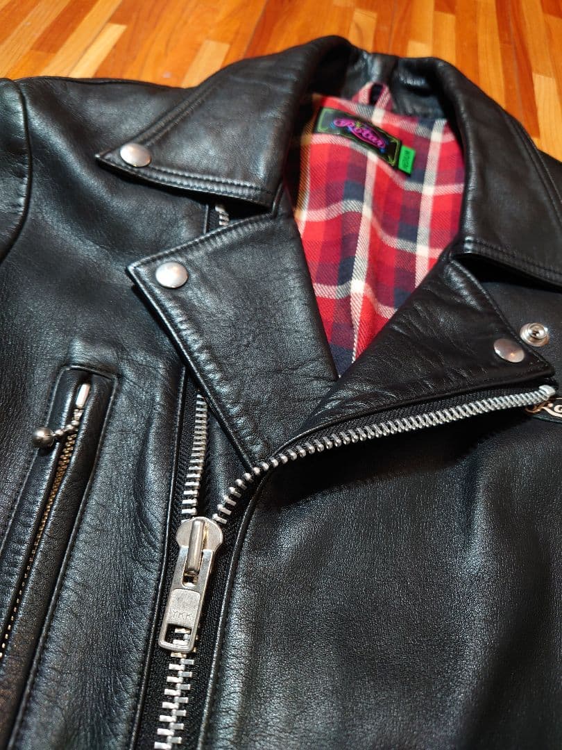 ROTAR ダブルレザーライダースジャケット ブラック M ローター ロンジャン