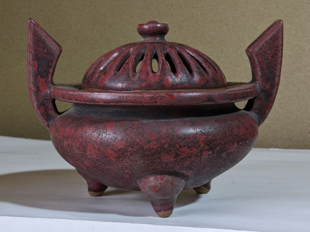 ♦袴形飾り 透し彫り 三足 香炉 古玩 古美術品 工芸品 香道具 骨董品