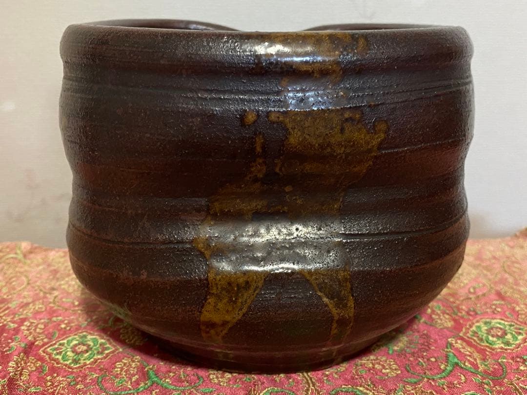 ♦江戸時代 古丹波 四方形 建水 茶道具 四方鉢 丹波焼 古美術品 骨董品