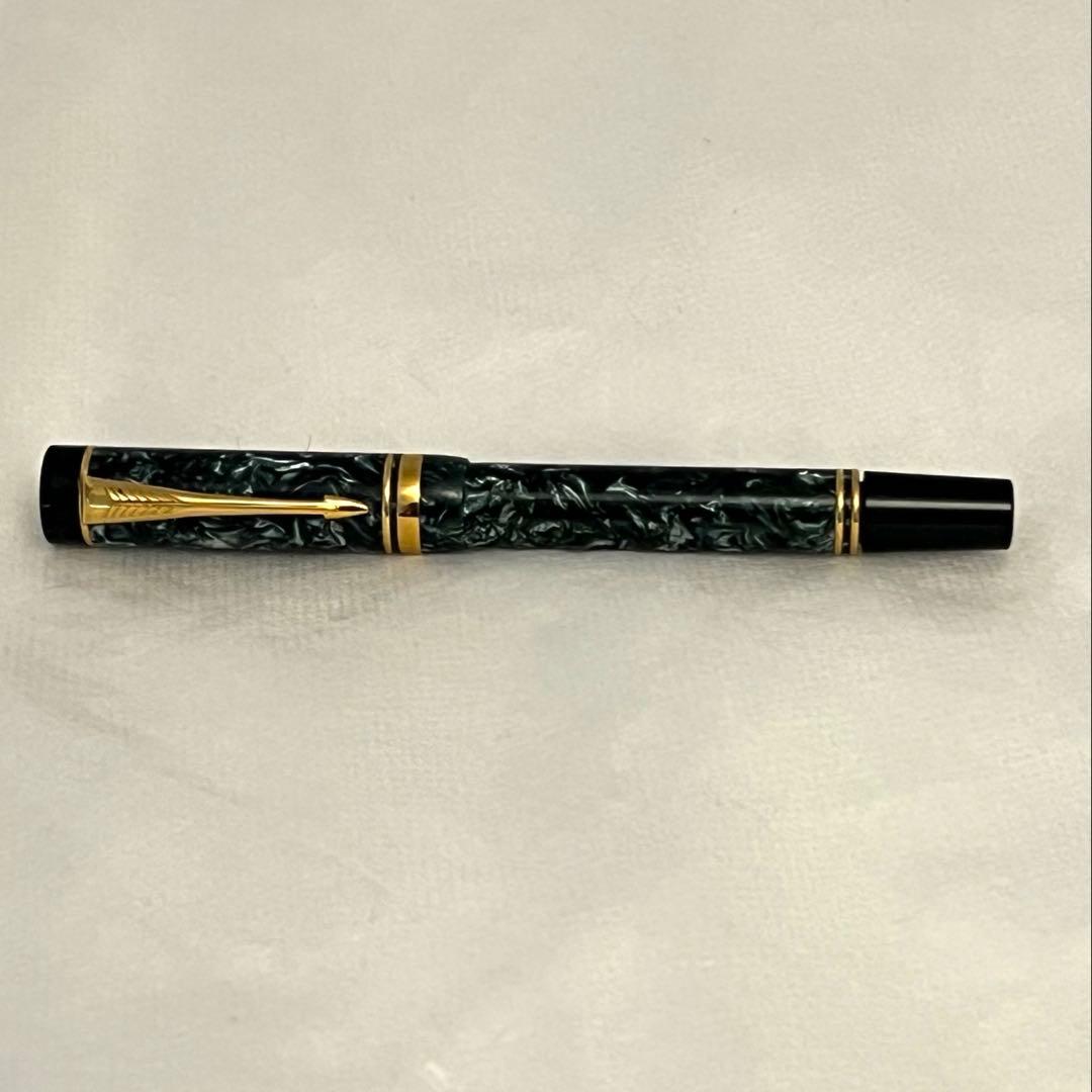 [希少NHK刻印]PARKER デュオフォールド　k18 マーブルグリーン