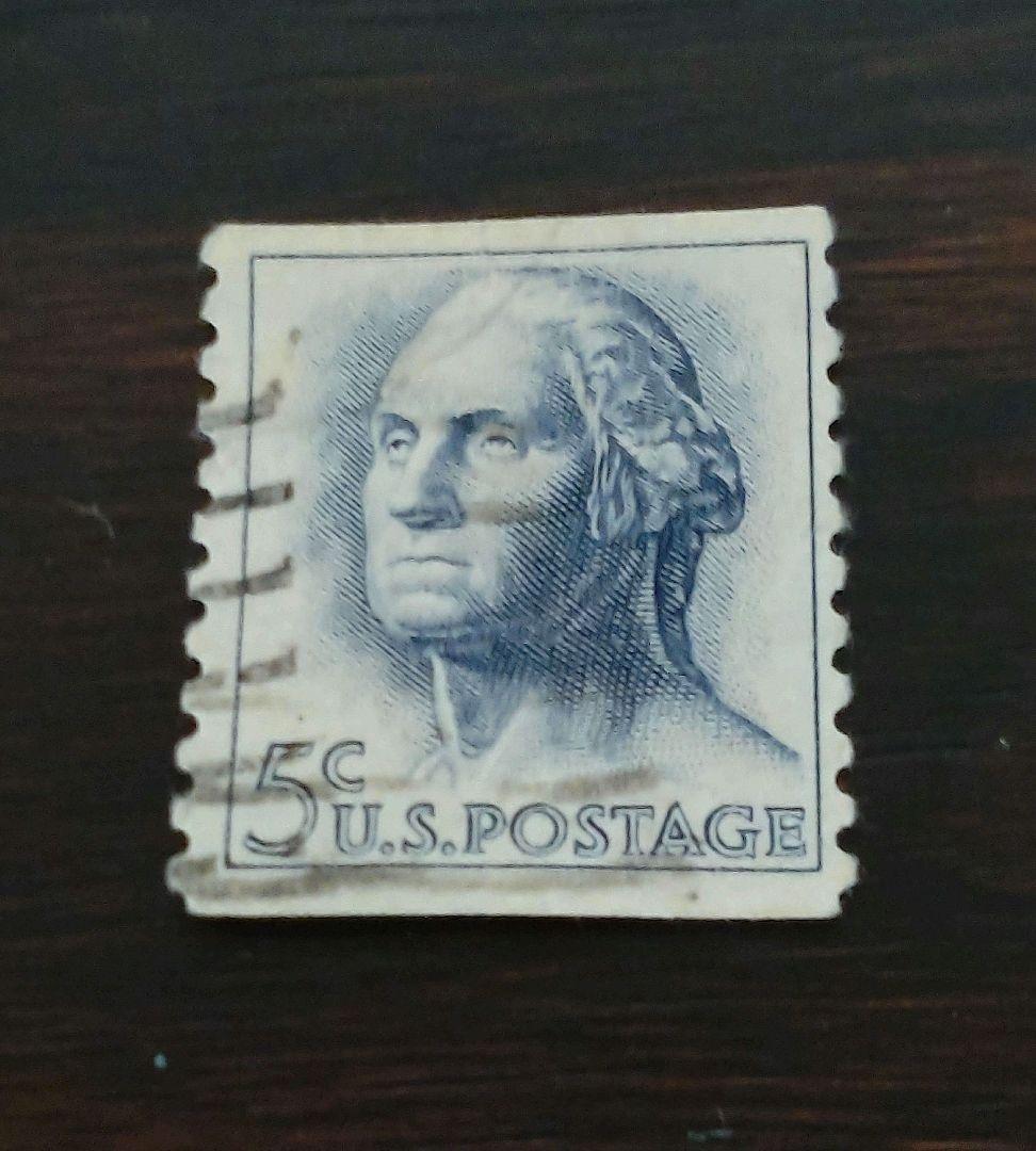 ジョージワシントン5セントブルー米国郵便1962年使用済切手