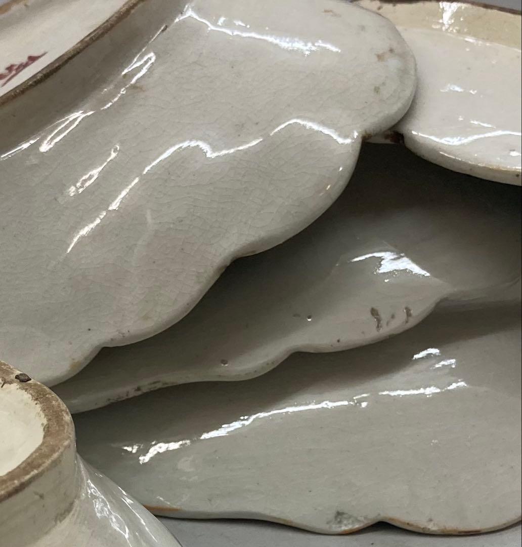 B389b 「椿図皿 5枚」九谷焼　金城製　春日山窯　青木木米　陶器　金沢