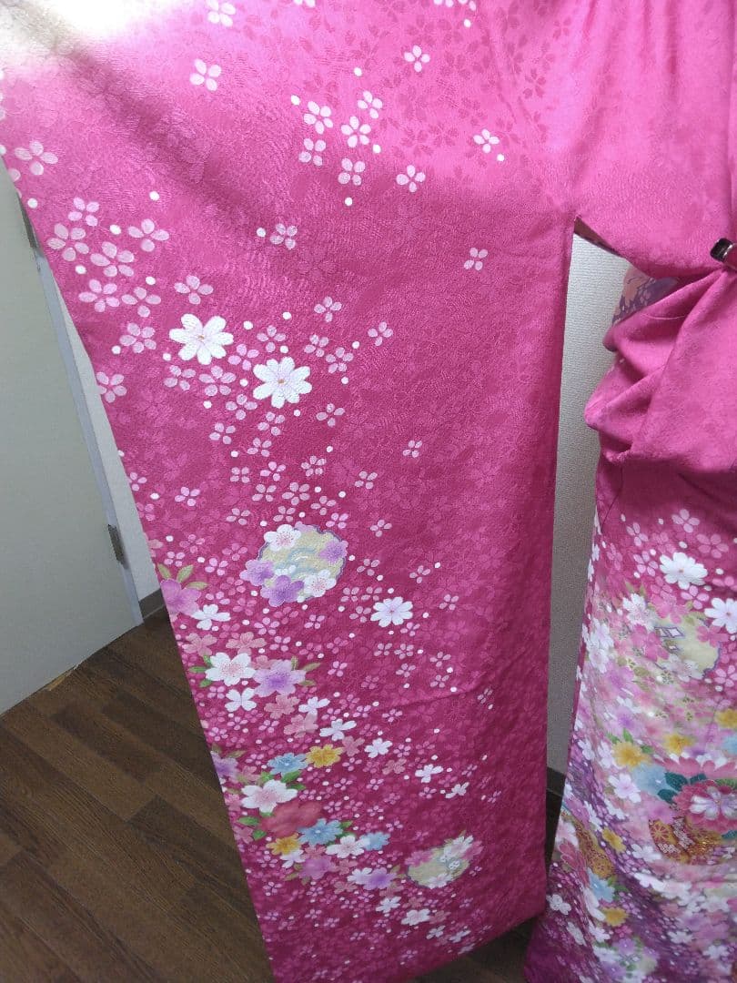 花柄ピンク振袖正絹