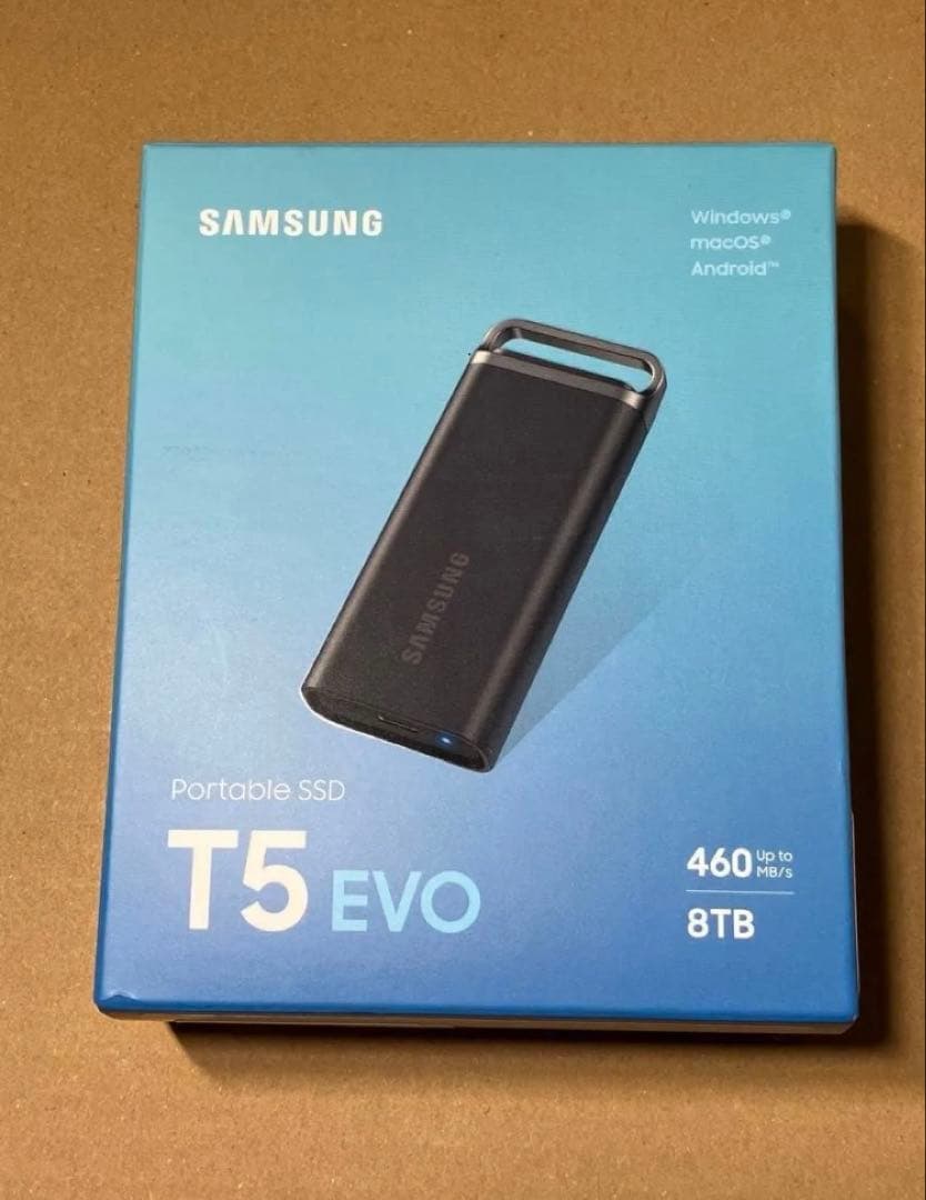 Samsung T5 EVO 8TB ポータブルSSD USB