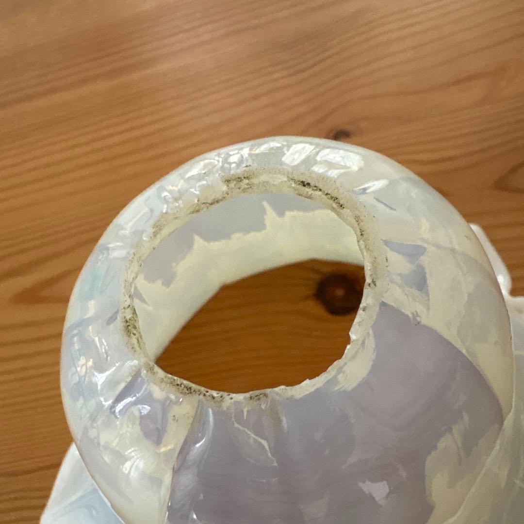 専用。フランスアンティーク　オパールセントガラスシェード　ペンダントランプ