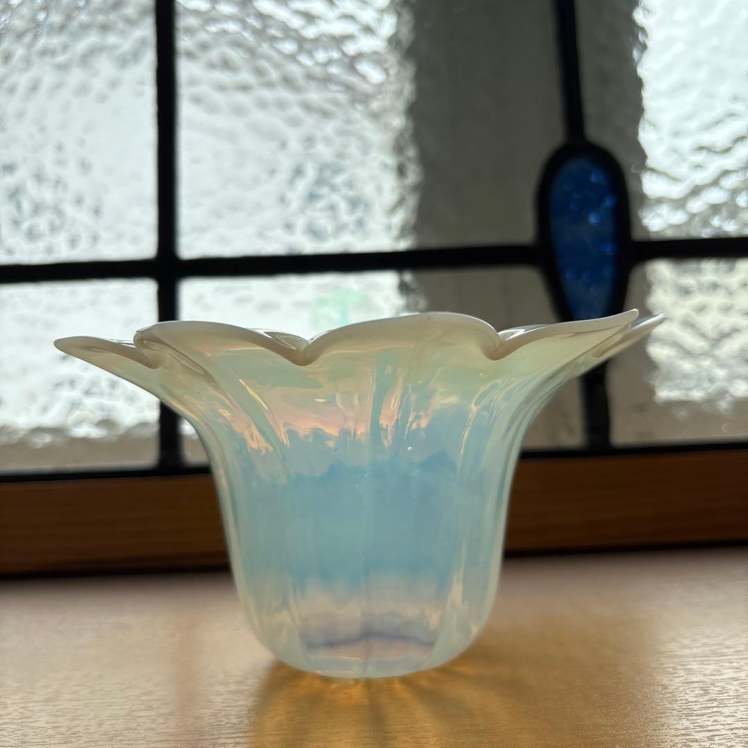 専用。フランスアンティーク　オパールセントガラスシェード　ペンダントランプ