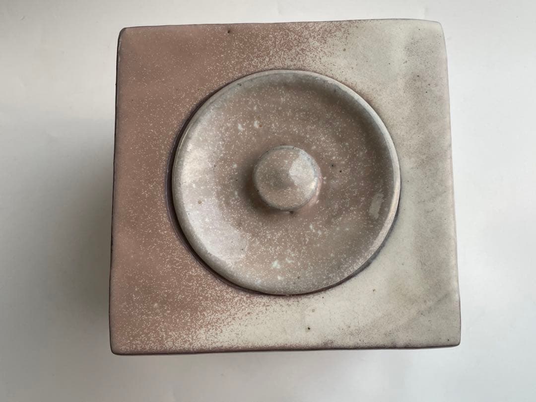 陶芸家　三輪栄造　萩　水指　茶道具　萩焼水指　　共蓋　父　十一代　三輪休雪