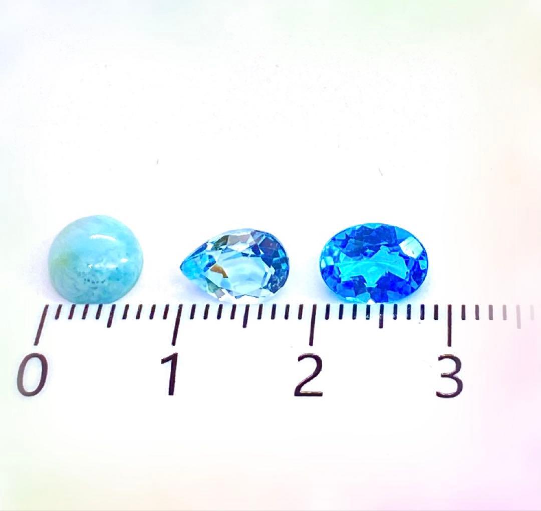 専用です♪天然ラリマー　ブルートパーズ 、淡水真珠リング　全３点