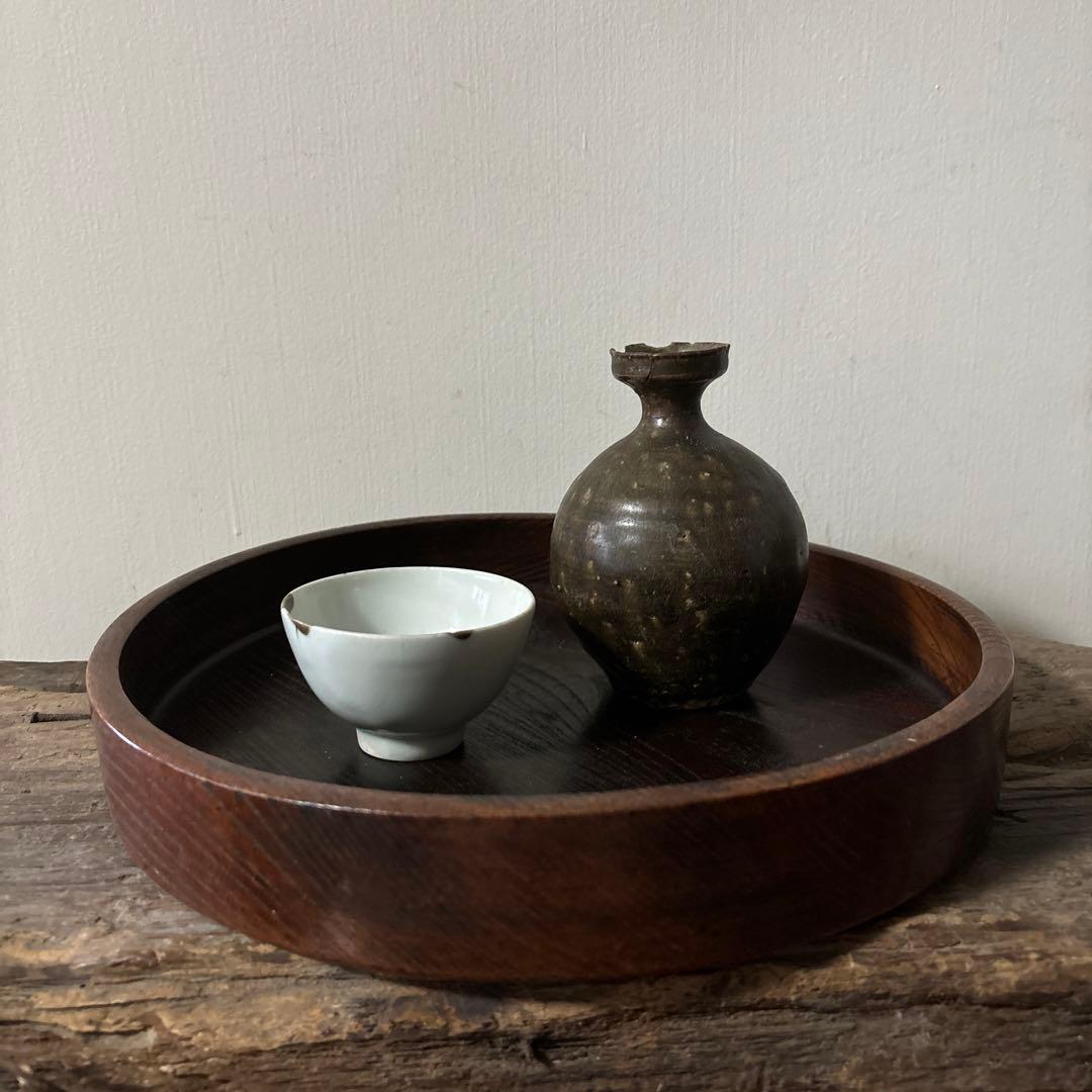 高麗〜李朝徳利　古道具　花入　飴釉　茶道具　アンティーク　骨董品　酒器　一輪挿し