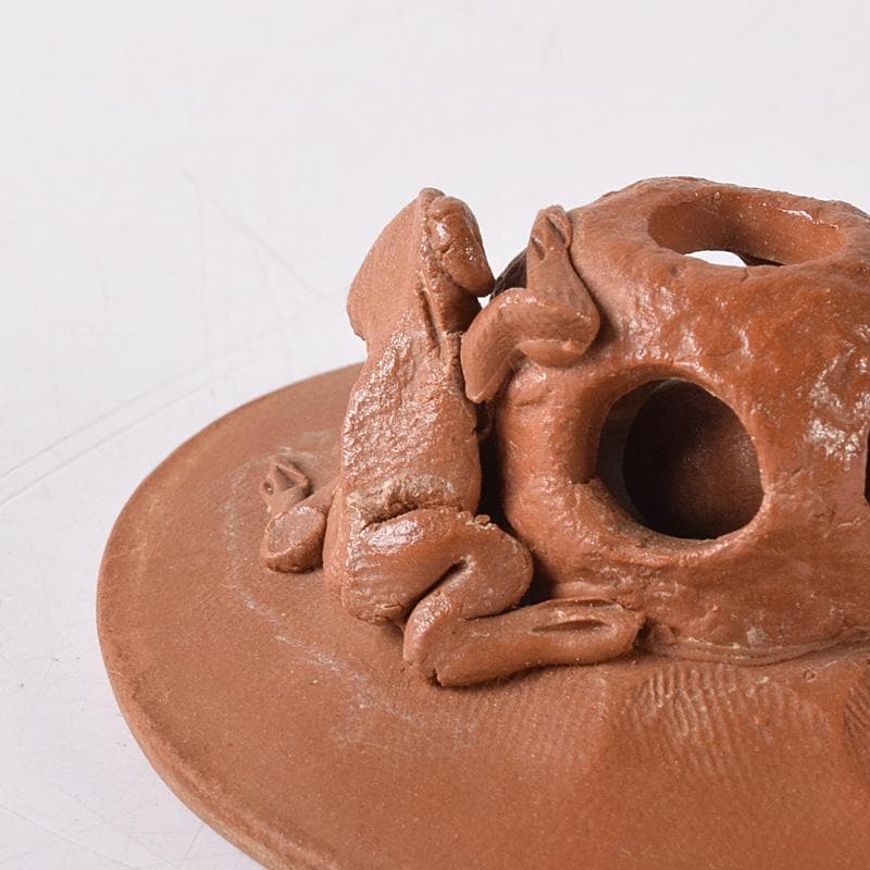 常滑焼　朱泥　蛙摘　横手急須　V　7638