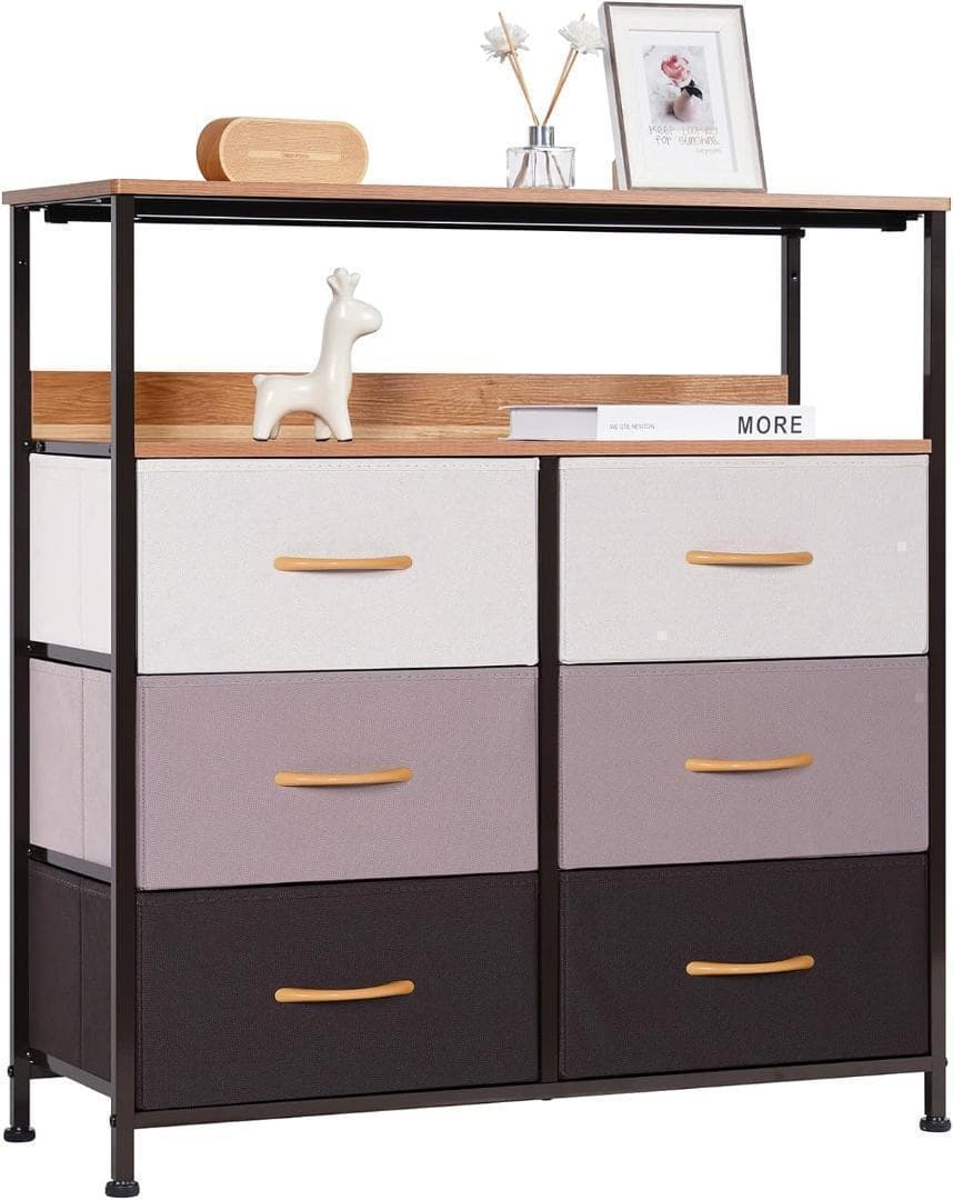 【M2821-125-90】棚付き収納チェスト　3段6杯