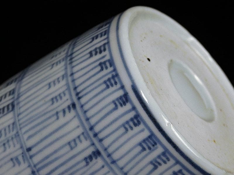 古伊万里　染付　暦紋　蕎麦猪口　江戸期　C736AS-BXr