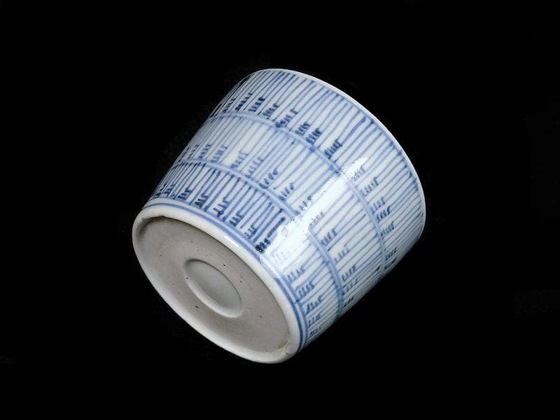 古伊万里　染付　暦紋　蕎麦猪口　江戸期　C736AS-BXr