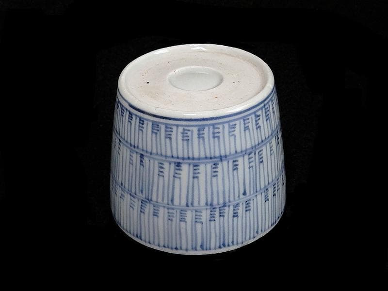 古伊万里　染付　暦紋　蕎麦猪口　江戸期　C736AS-BXr