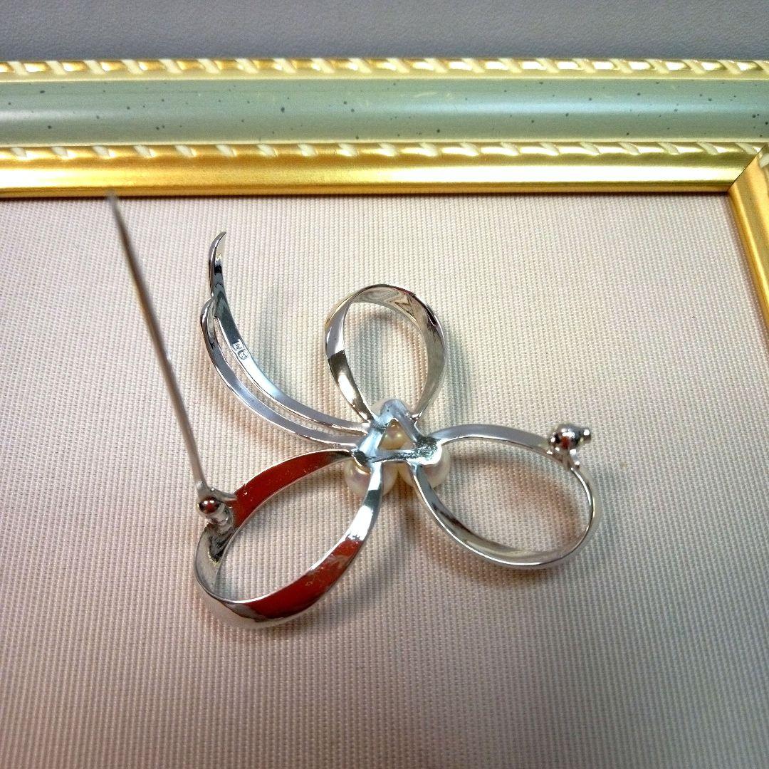 MIKIMOTO リボンモチーフ ヴィンテージ ブローチ