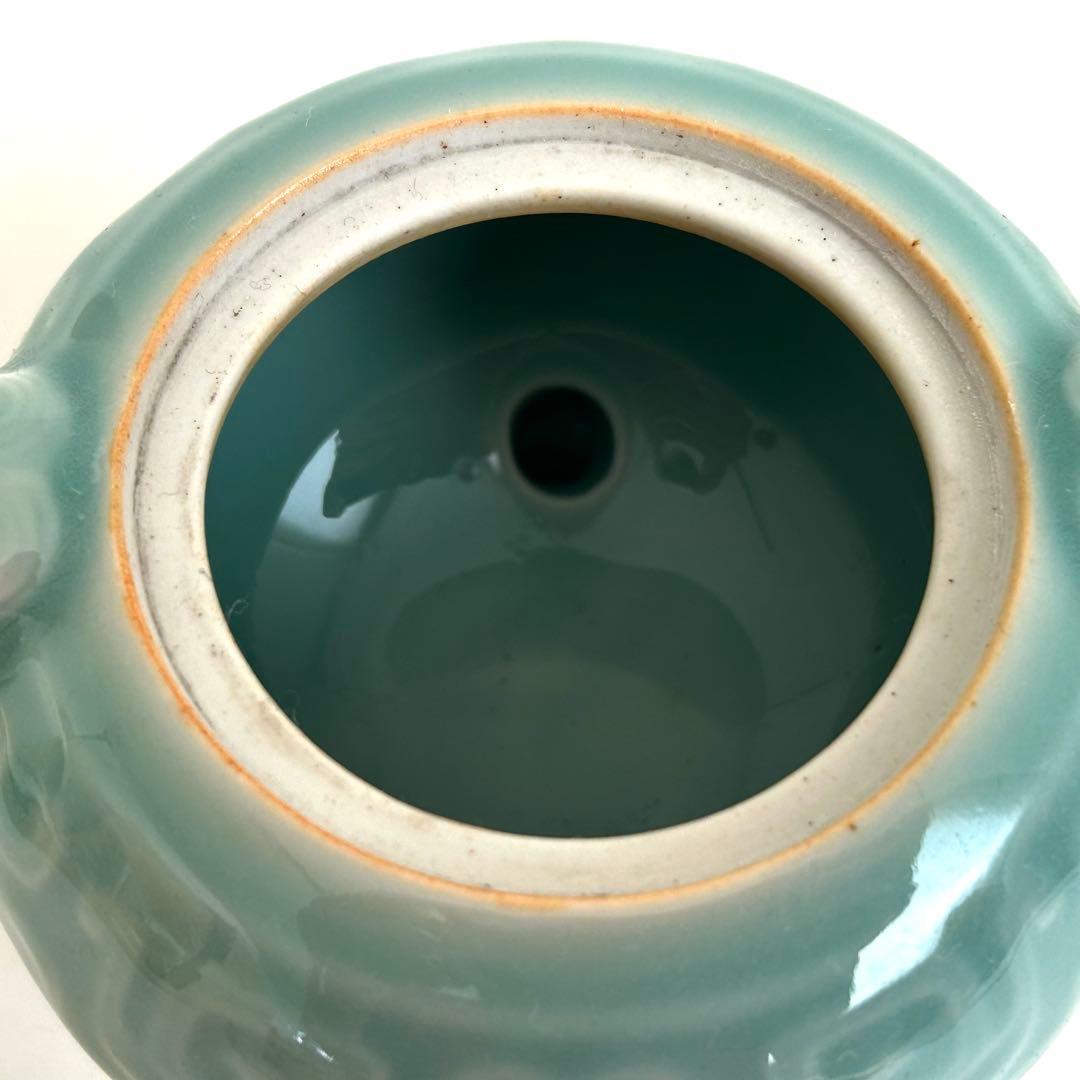 鍋島 小笠原長春 青磁 環付香炉 三足香炉 唐草模様 獅子 桐箱入り