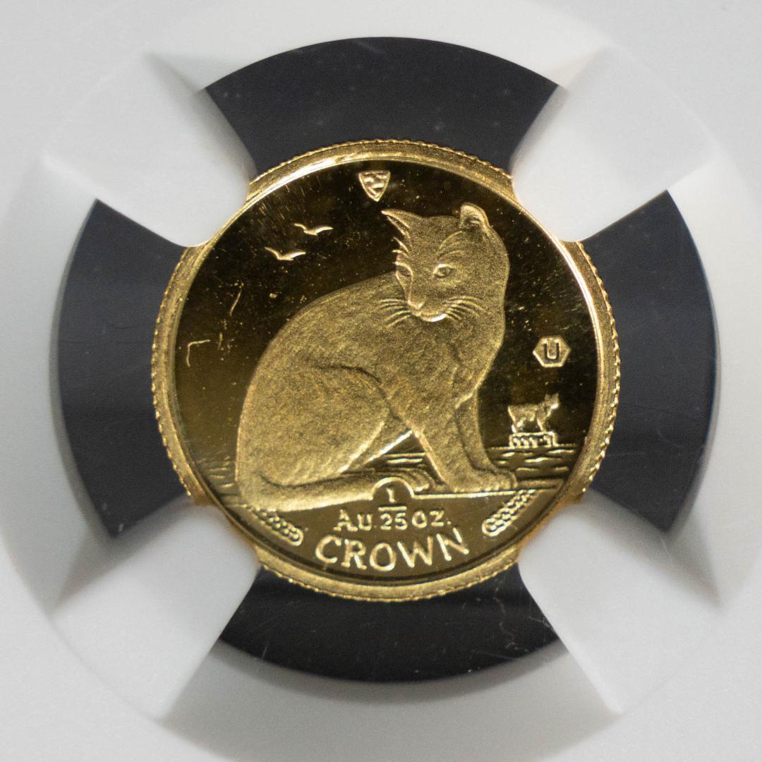 1990 マン島 クラウン 金貨 NGC MS67 1/25オンス エリザベス