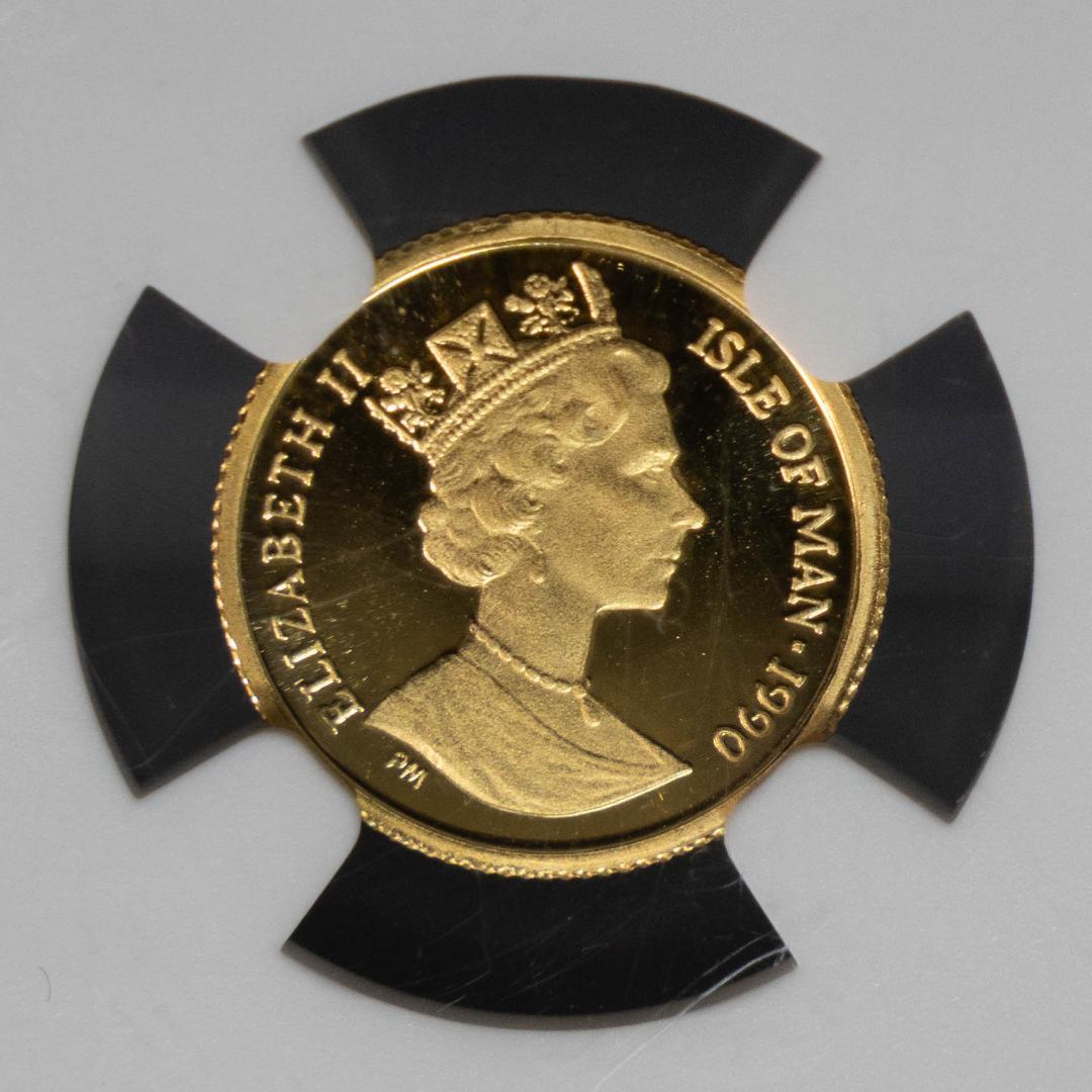 1990 マン島 クラウン 金貨 NGC MS67 1/25オンス エリザベス