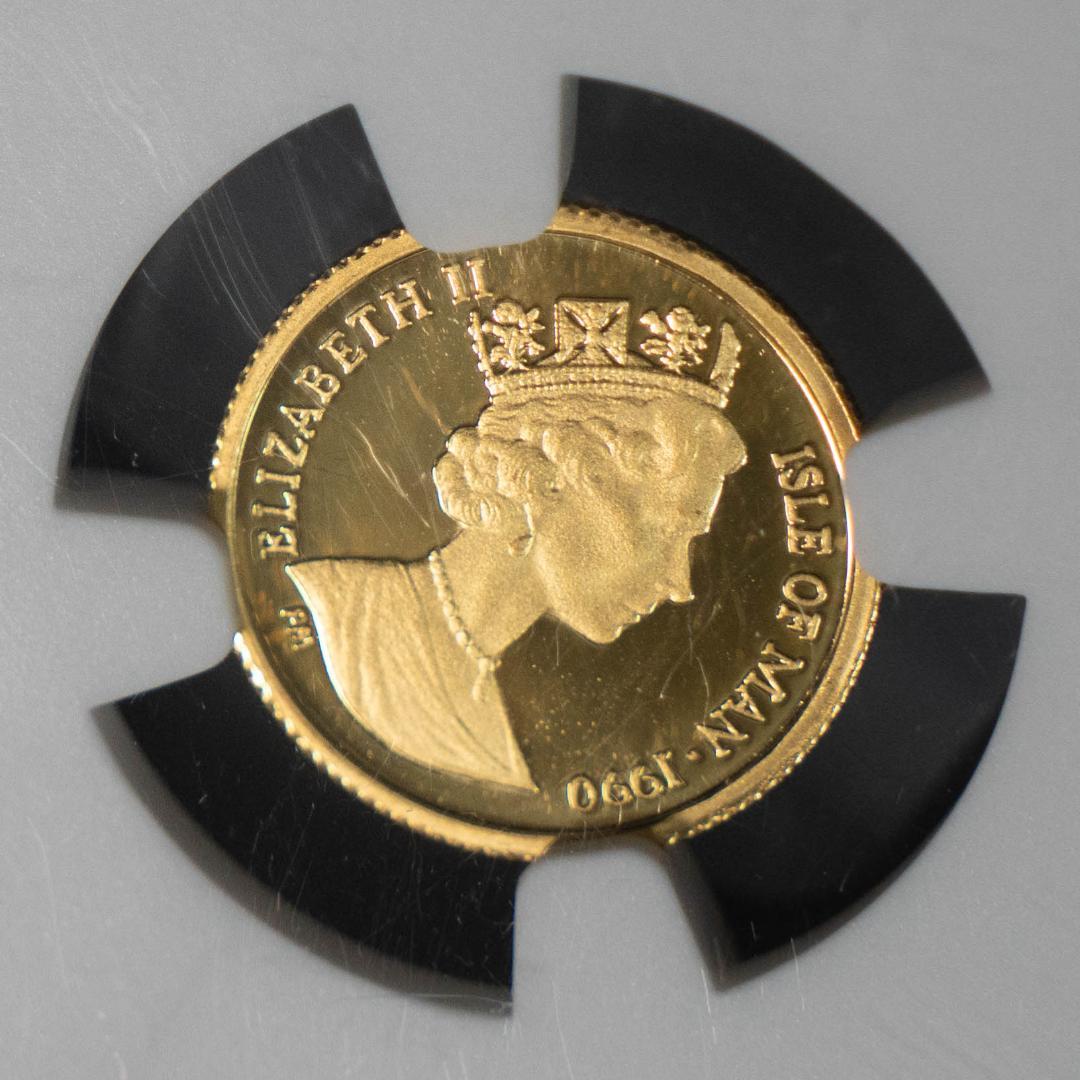 1990 マン島 クラウン 金貨 NGC MS67 1/25オンス エリザベス