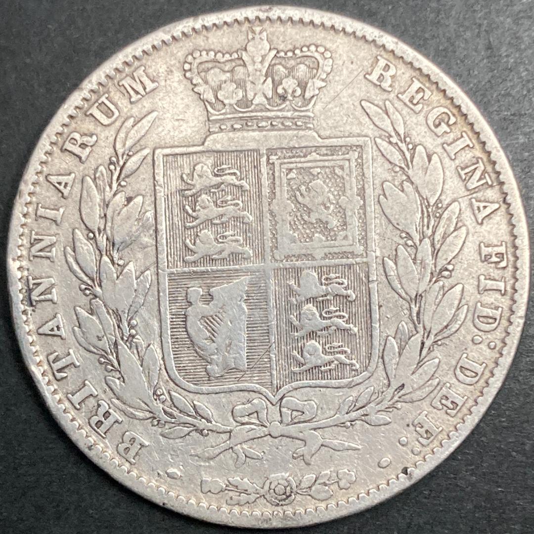 1850 イギリス １/2クラウン銀貨 ビクトリア・アンティーク 